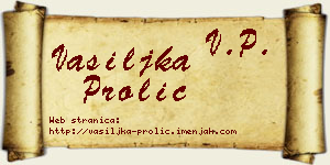 Vasiljka Prolić vizit kartica